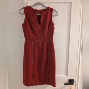 Tory Burch Rust Sleeveless Midi Dress